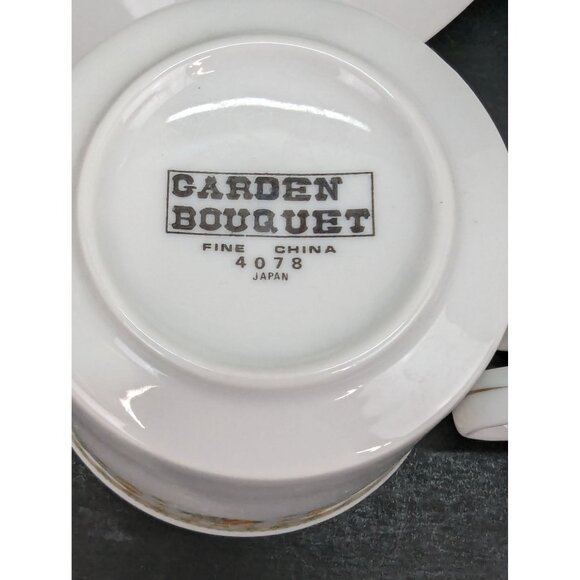 Garden Bouquet Fine China 4078 Replacement Cup and Saucer Set Lot of 2 - Picture 10 of 10